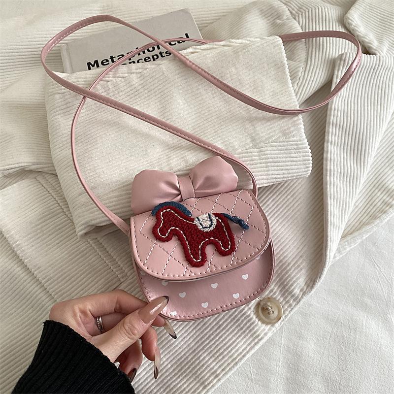 Girls over cute messenger bag red bow pony new year girls red envelope lucky money mini shoulder bag