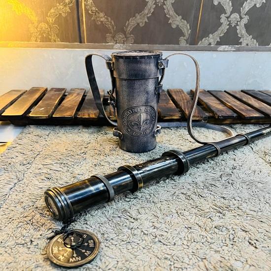 Antique Brass Pirate Telescope: Dolland London 1920 Replica
