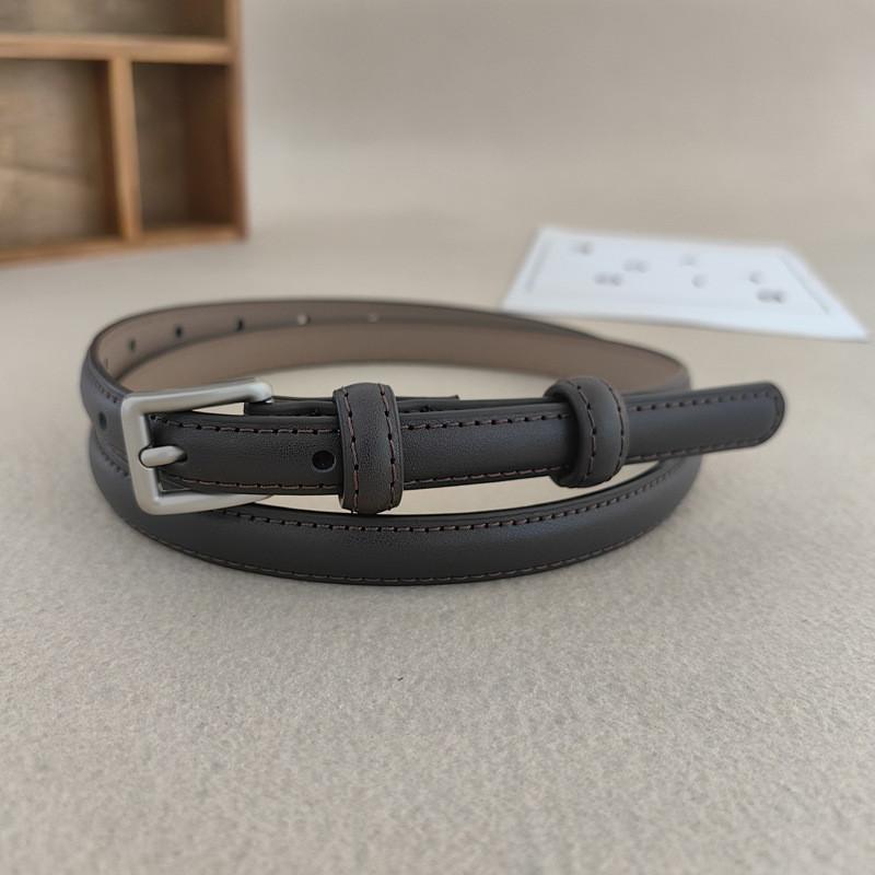 Buckle Solid Square Color Leather Thin Waist Belts Fashionable Gifts Casual