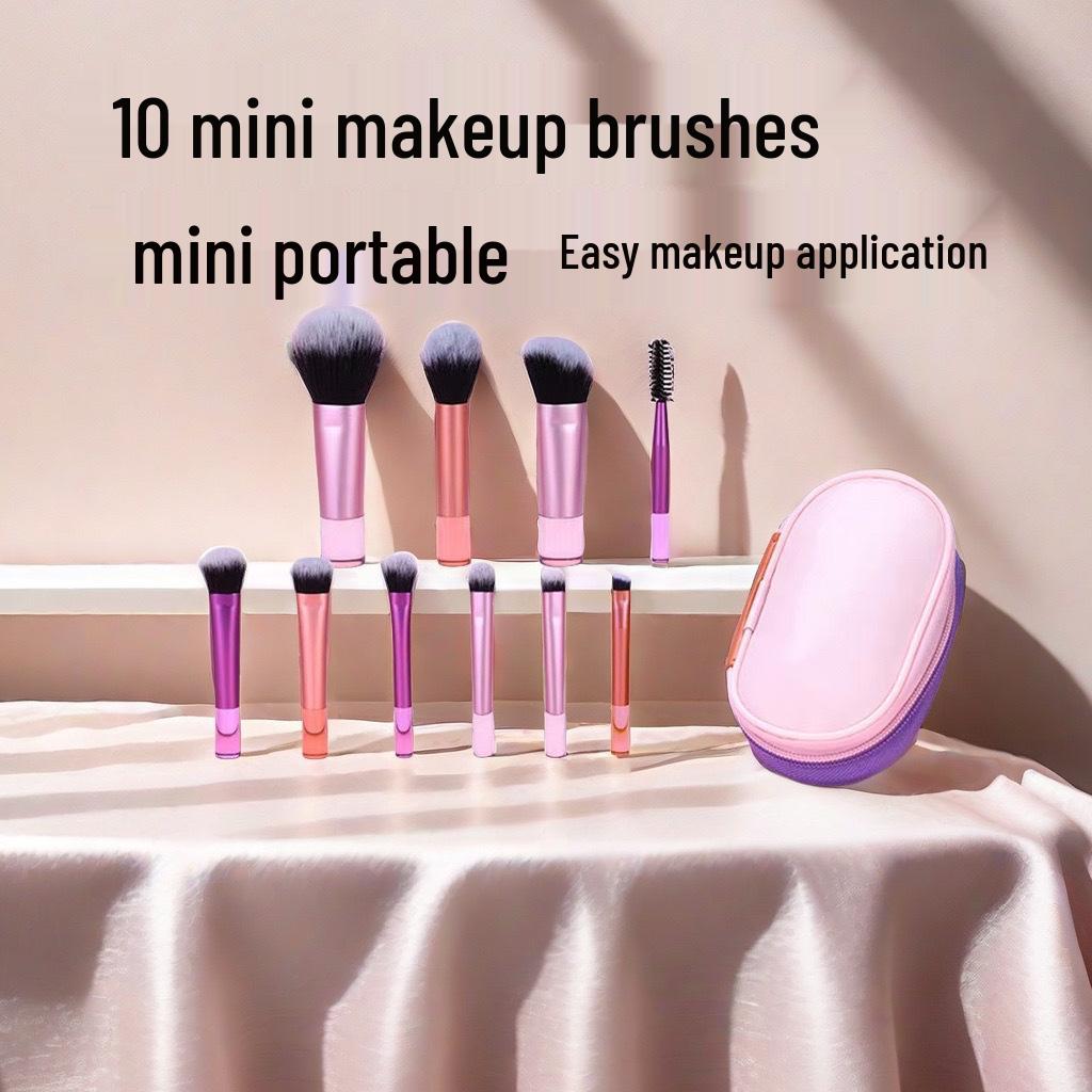 Cross-border 12-Piece Mini Makeup Brush Set: Portable Tools for Beginners