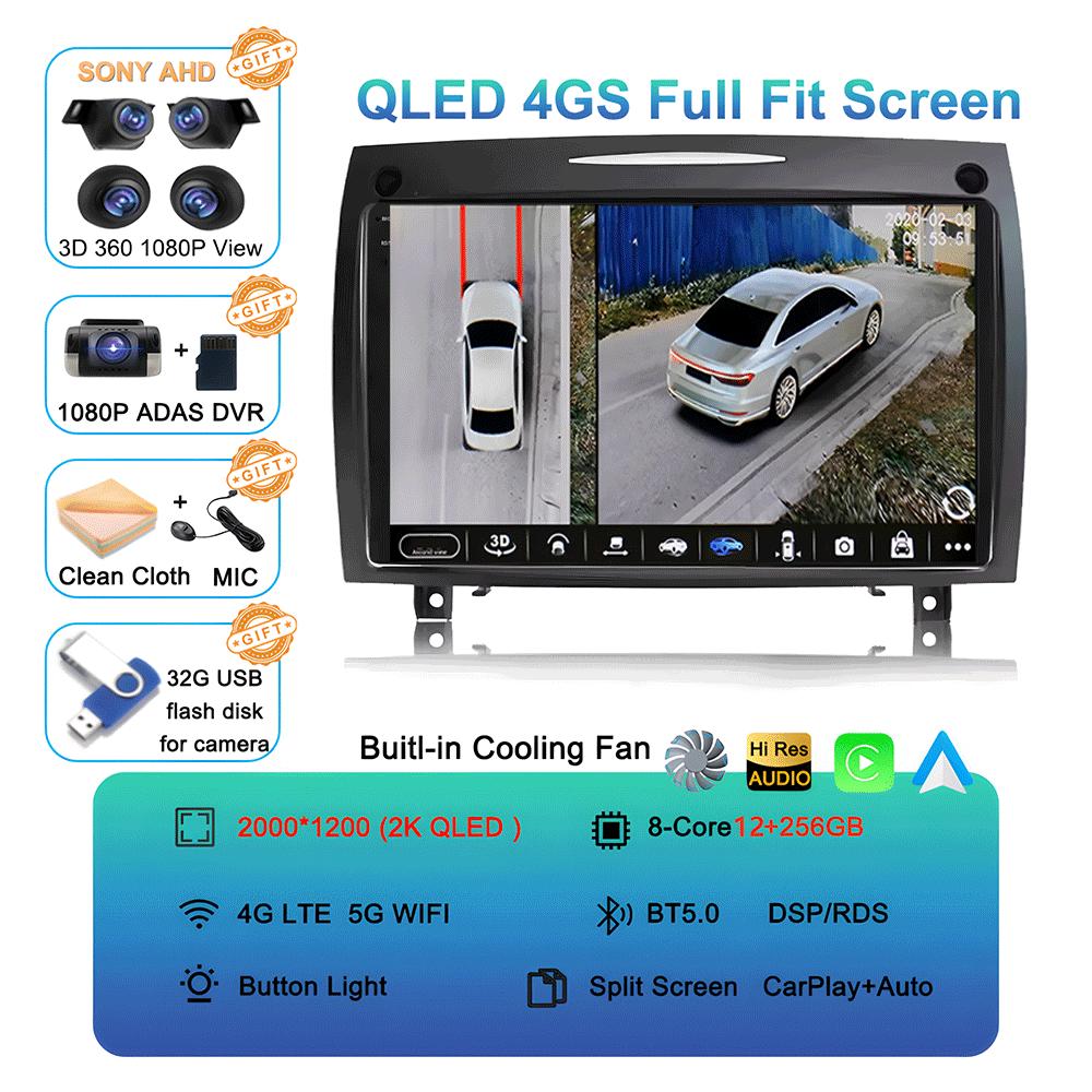 Android 14 For Mercedes Benz SLK class R171 SLK200 SLK280 SLK300 2000-2011 Car Radio Multimedia Video Player Navigation GPS