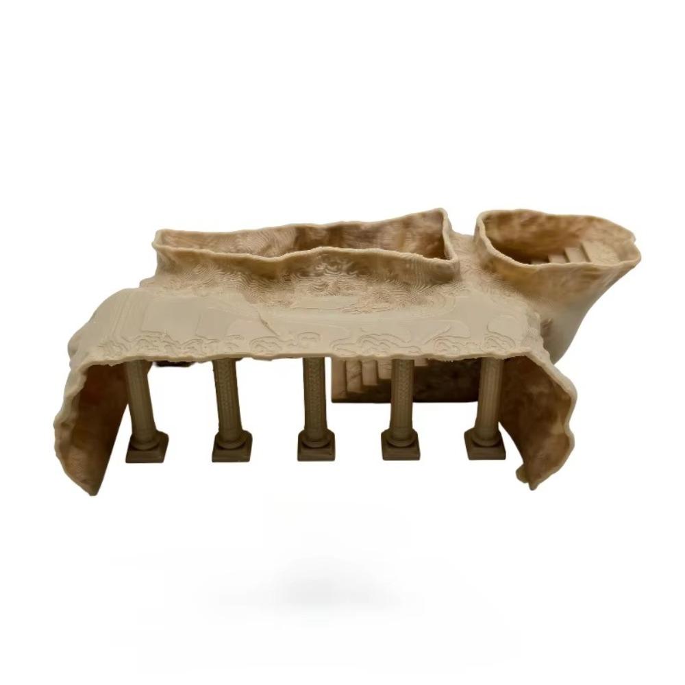 Simulated Aquarium Cave Tunnel Artificial Roman Column Shrimp Hiding House  For Home Office Desk