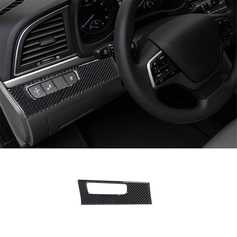 Carbon Fiber Headlight Control Cover Trim For Hyundai Elantra 2016-2018 Type B