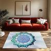 Bohemian Area Rug Mandala Pattern Rug Non Slip Floor Mat Home Decor Living Room Carpet Bedroom Rug Teal Blue Green Artistic Desi