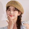 2026 Y2K Vintage Hollow Out Beret Hats Solid Color Breathable Spring Summer Caps Korean Ins Fashion British Painters Buckle Hats