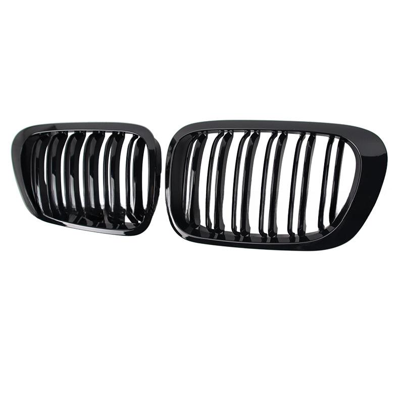 

For BMW 3 Series E46 Coupe 2-Door 1998-2001 Front Bumper Kidney Grille Glossy Black Car Front Hood Racing Grill D-Glossy Black