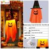 Glowing Halloween LED Wizard Hat and Ghost String Lights for Spooky Decoration