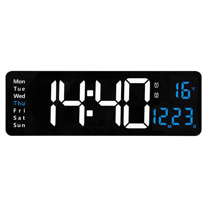 16" Nordic LED Digital Wall Clock with Large Screen Display, Model 6626 - Simple Living Room Décor.