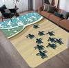 Coastal Beach Area Rug Cartoon Ocean Wave Manta Design Soft Washable Floor Mat for Nautical Living Bedroom Kids Playroom