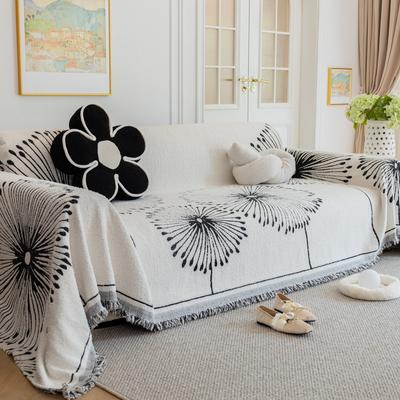 Pokrowiec na sofę z nadrukiem, ręcznik na sofę z szenili, pluszowy koc z frędzlami, uniwersalny ręcznik na sofę antypoślizgowy dla kotów do salonu