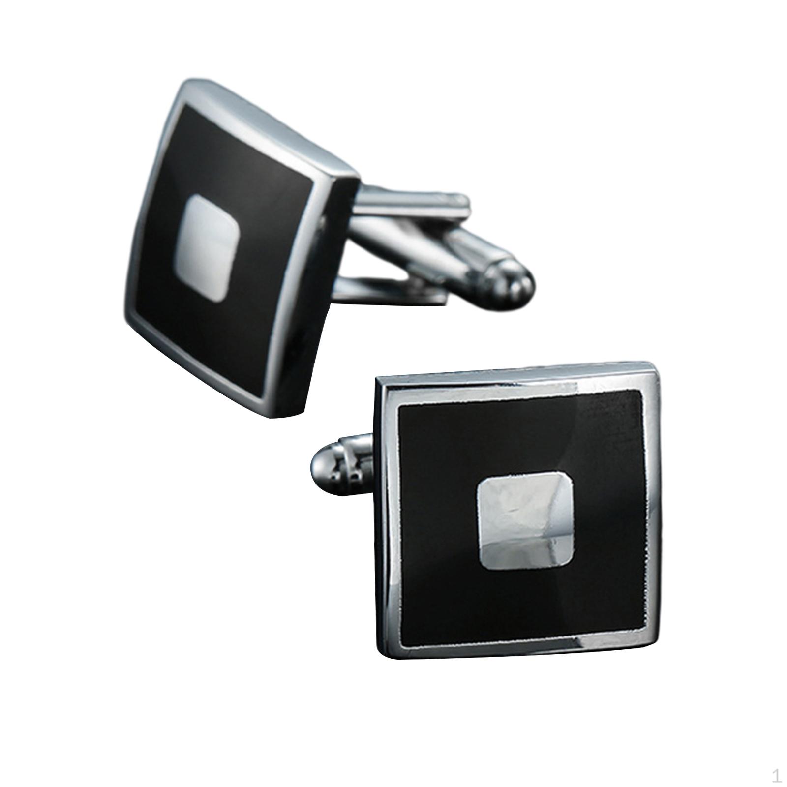 1 пара запонок для вечерней рубашки-смокинга Black circle