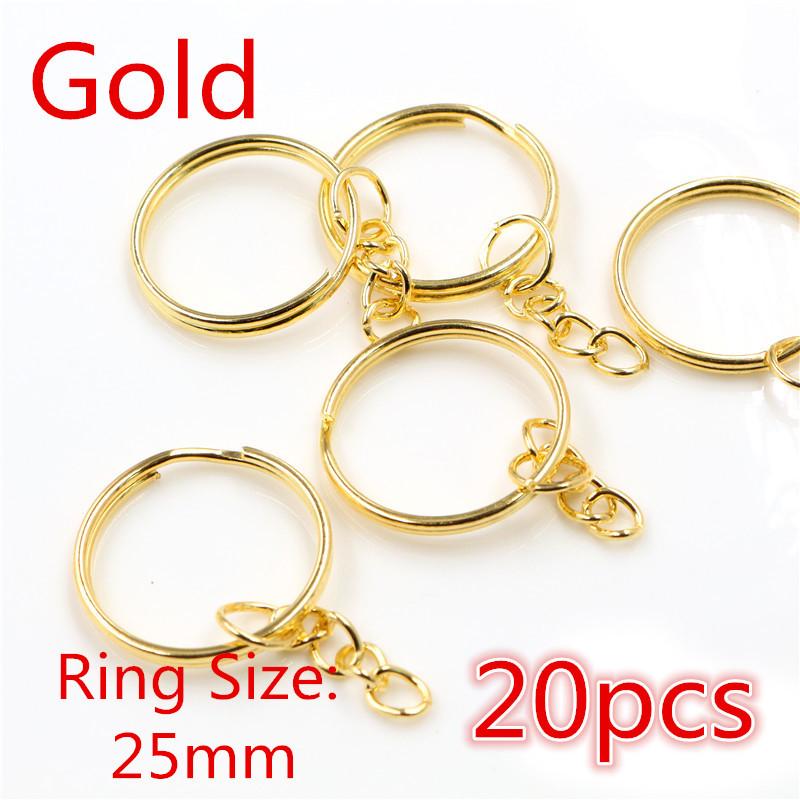 20pcs 25mm 28mm 30mm Rings Keychain Key Ring Chain Multi-colors Round DIY Jewelry Making Accessories Findings