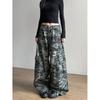 Four Seasons Damen Große Tasche Gebogen Weites Bein Camouflage Cooles Mädchen Street Gerade Unterteile Weiblich Sommer Unisex Lockere Hosen