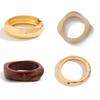 Ingemark 4 Styles Hip Hop Irregular Resin Plastic Bangles for Women Punk Irregular Metal Spring Bracelets Grunge Jewelry Gift