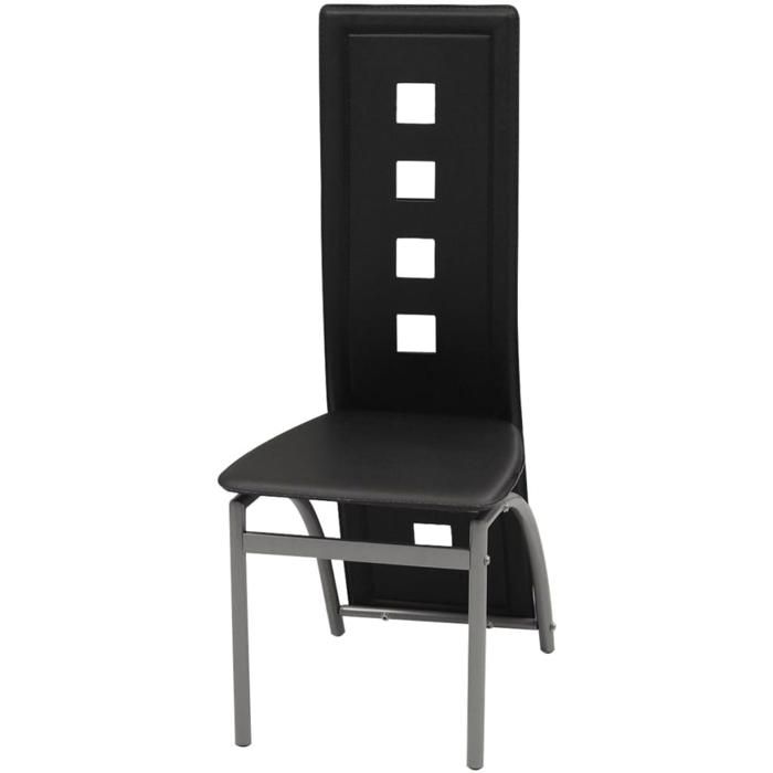 Chaises de salle à manger - VIDAXL - Lot de 6 - Noir Similicuir