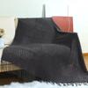 Luxury Solid Color Fringe Bean Blankets Tassels Knitted Throw Blanket Chunky Cozy Farmhouse Gift All Season Comfort For Home