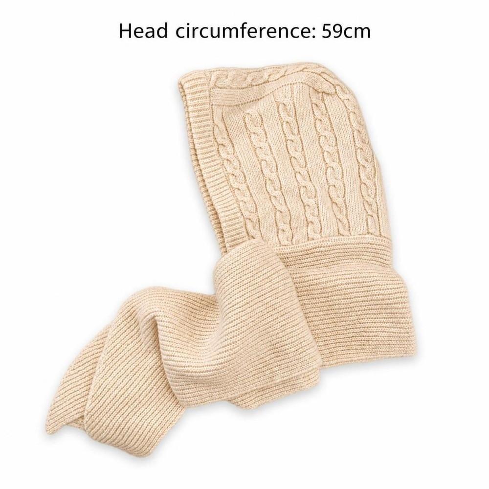 Warm Hooded Scarf Hat Soft Knit One-Piece Hooded Hat Retro Beanie Scarf Cap Women