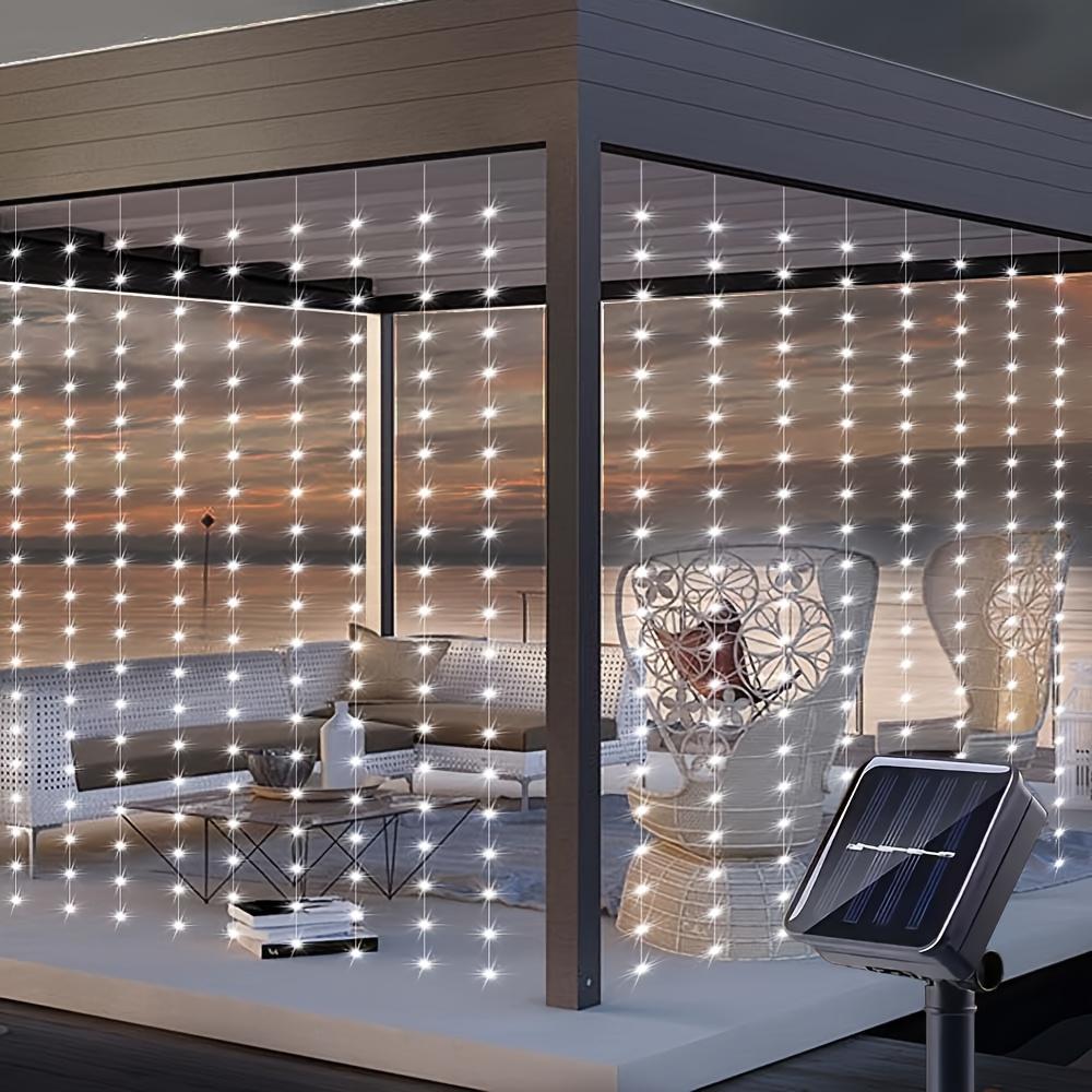 300 LEDS Outdoor Solar Curtain Light Waterproof Waterfall Lamp for Christmas Garden Yard Patio Umbrella Decor Solar Fairy Light