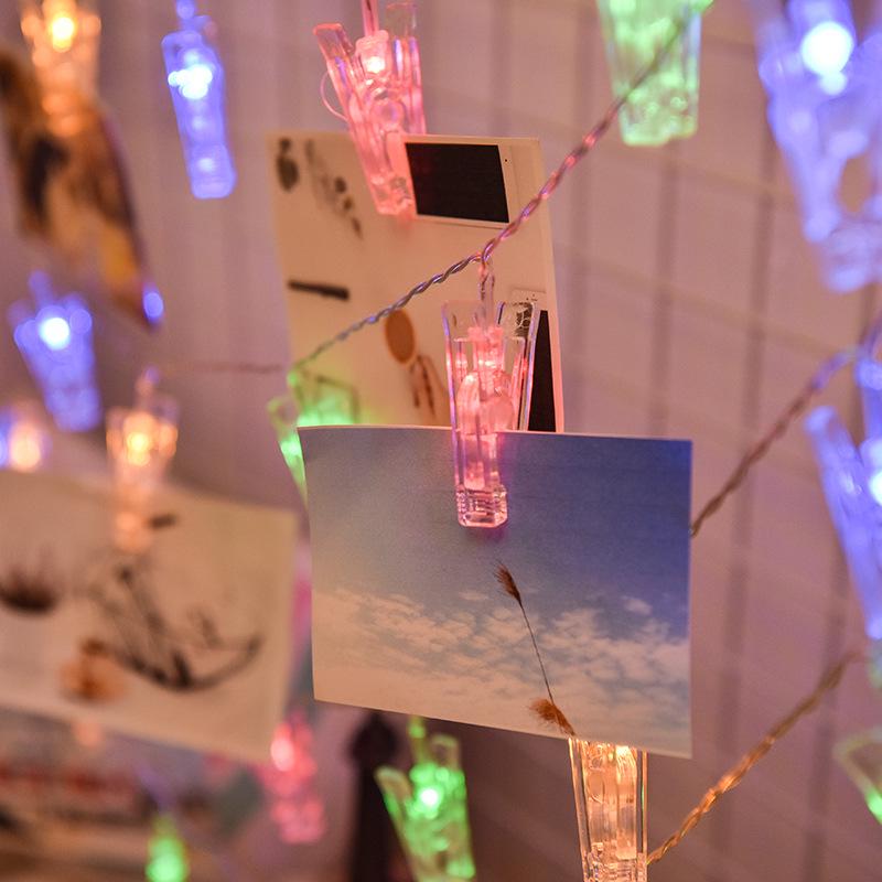 LED Photo Wall Clips Battery & USB String Lights for Holiday & Dorm Decor