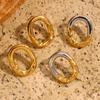 MamacitaSlay 18K Gold Plated Stainless Steel Asymmetrical O-shaped Stud Earrings Simple Waterproof Jewelry Women's Unique Gift