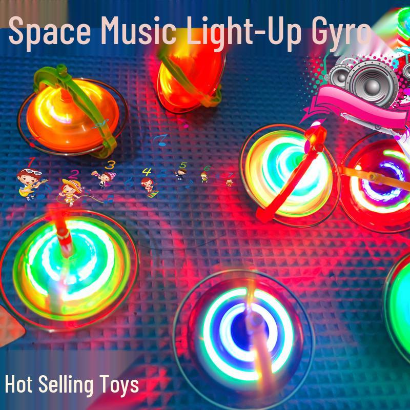

Seven-Color Music Rotating Light-Up Gyro Toy for Kids