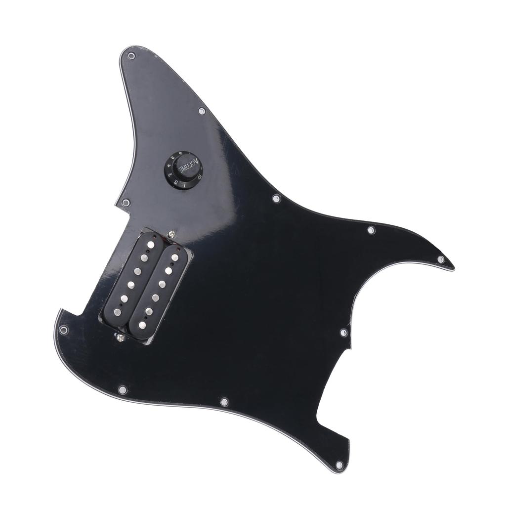 Yibuy Black Metal PVC Pickguard for 1 Humbucker Electric 3 Layers with 11 Mounting Easy Repair Noiseless & Pre-Wired Guitar, Holes, Process,