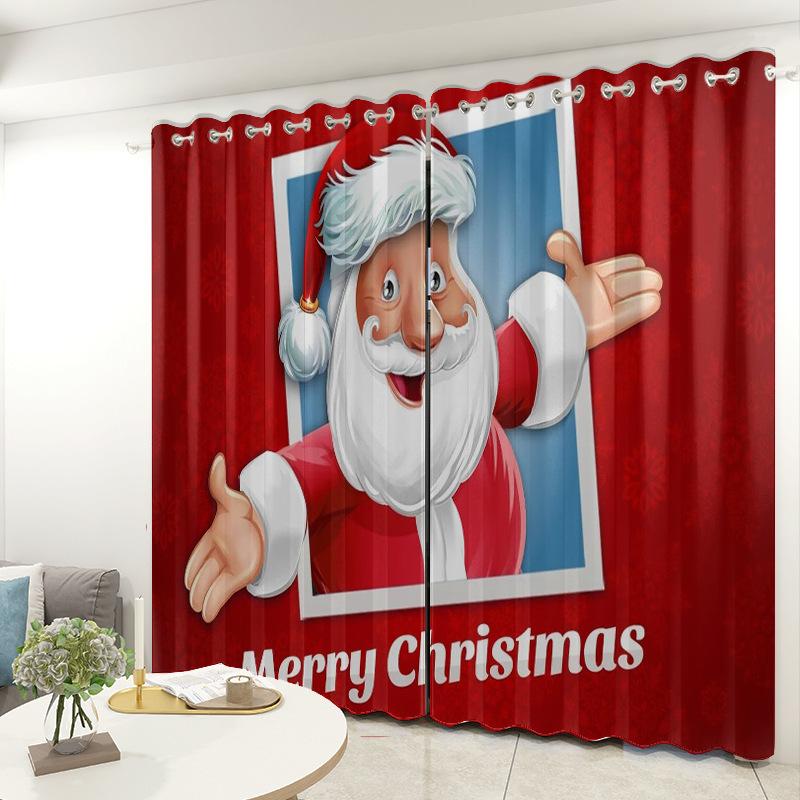 Christmas Curtains Bedroom Living Room Balcony Blackout Curtains Office Hotel Insulation Curtains