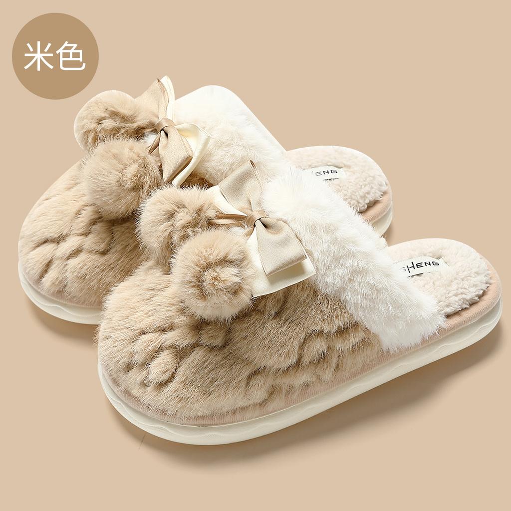 Cute Couple Cotton Slippers Winter 2025 New Indoor Warm Non-slip Bedroom Home Cotton Slippers