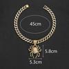 European and American Punk Trend Three-dimensional Large Spider Pendant Necklace Hip-hop Street Dance Diamond-encrusted Cuban Chain Men's Accessories