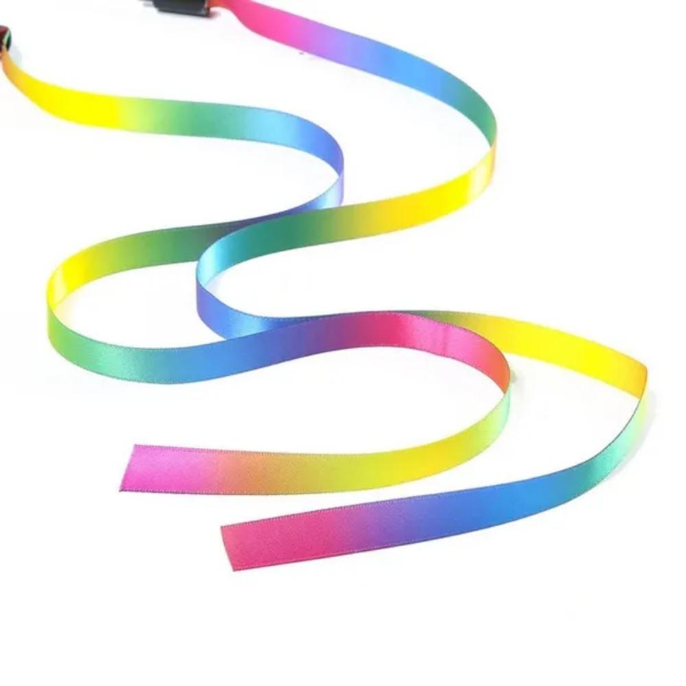 Colorful Interactive Cat Wand Toy Teaser with Rainbow Ribbon String for Kittens Pet Supplies Fun Cat Toys
