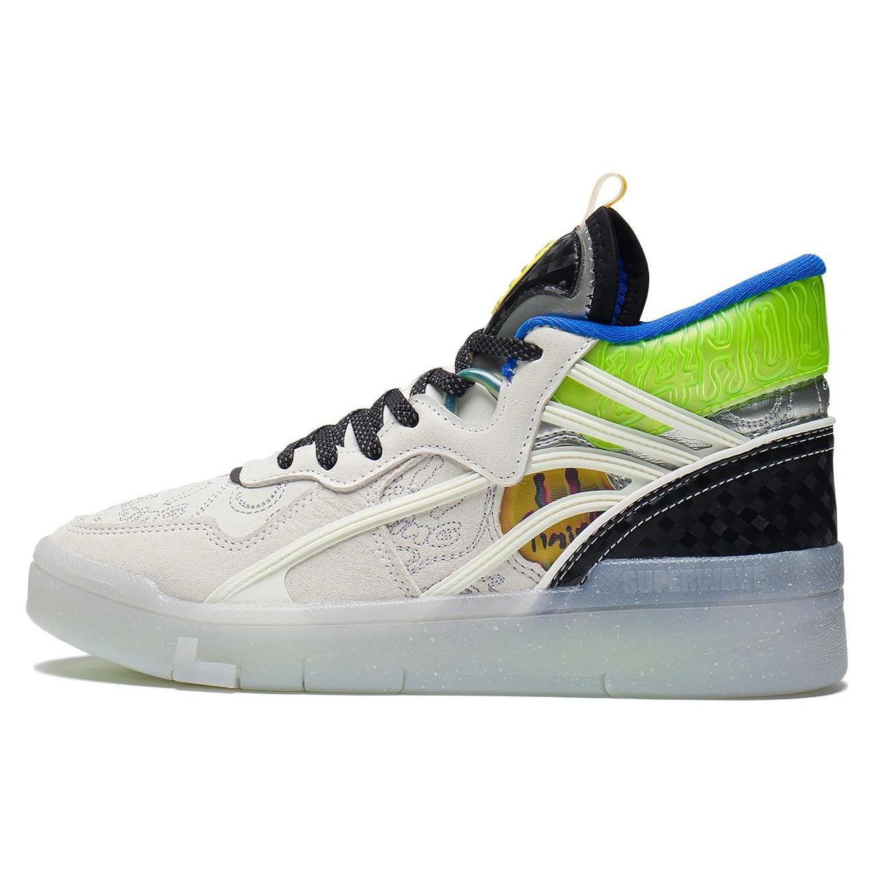 

Li Ning Wave Mid Party Slip Resistant Abrasion Resistant Mid top Skateboard Shoes Women s White Black Blue AGCS284-1 39