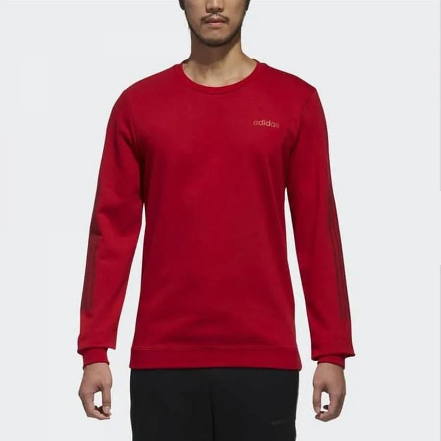 Adidas Neo M Ce 3S Swt Round Neck Pullover Striped Sweatshirt Men Sweatshirt Red DM4258