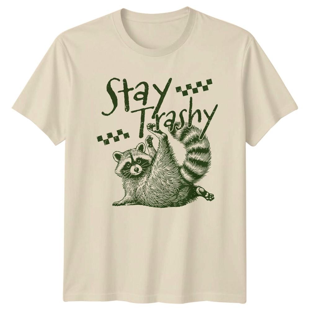 Stay Trashy Raccoon Funny Mothers Day Graphic TShirt