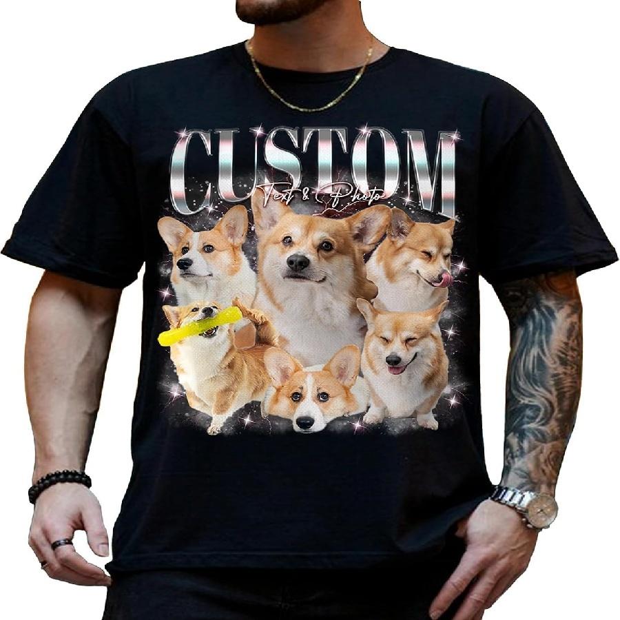 

Customizable Vintage Rap Shirt Featuring Girlfriend s Image - Unique Men s Graphic Tee for Personalized Style XXXXXL чорний