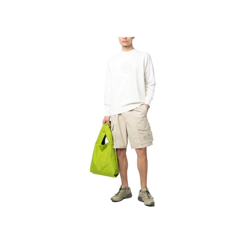 Stone Island Ss23 Solid Logo Print Crew Neck Pullover Long Sleeve Sweatshirt Men sweatshirt White 7815519B4-V0099