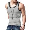 Summer Round Neck 3D Color Blocking Printed Top Fashionable Casual Sleeveless Men's Tank Tops