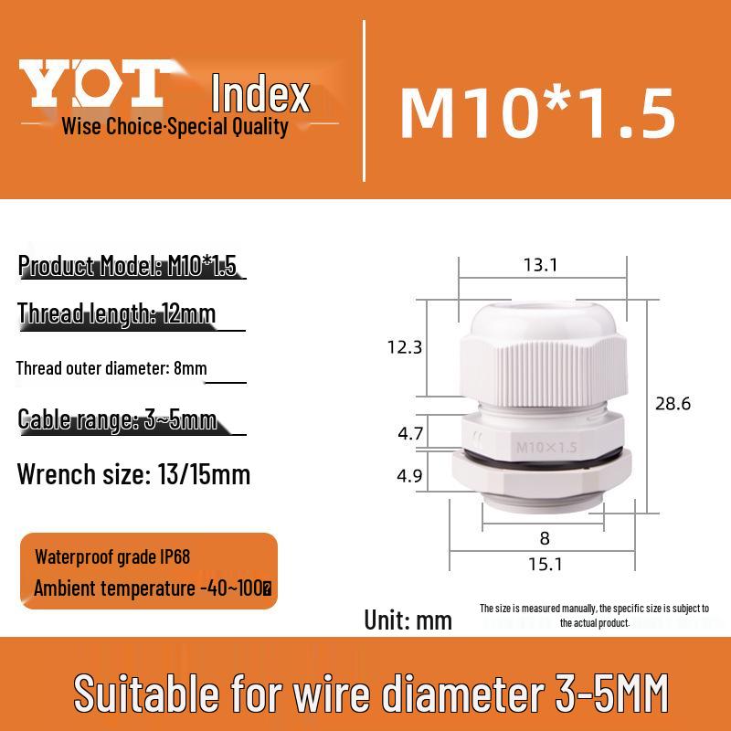 Waterproof Nylon Cable Connector M20*1.5 Plastic Sealing Gland Industrial Accessory