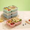 Lunch Box Reusable 3 Compartment Divided Bento Box Kid School Adult Office Food Storage Containers Outdoor Portable Plastic Box
