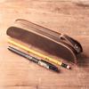 2026 Crazy Horse Leather Zipper Pencil Bag Handmade Leather Pencil Bag Creative Fashion Stationery Retro Pen Storage Bag