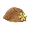 New Short Brim Sun Hat Women's Summer Handmade Straw Hat Sunscreen Small Flowers Cute Bucket Hat Tide