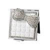 Makeup Mirror Metal Square Mirror Rose Bowknot Portable Mirror Crystal Cute Pocket Mirror Women
