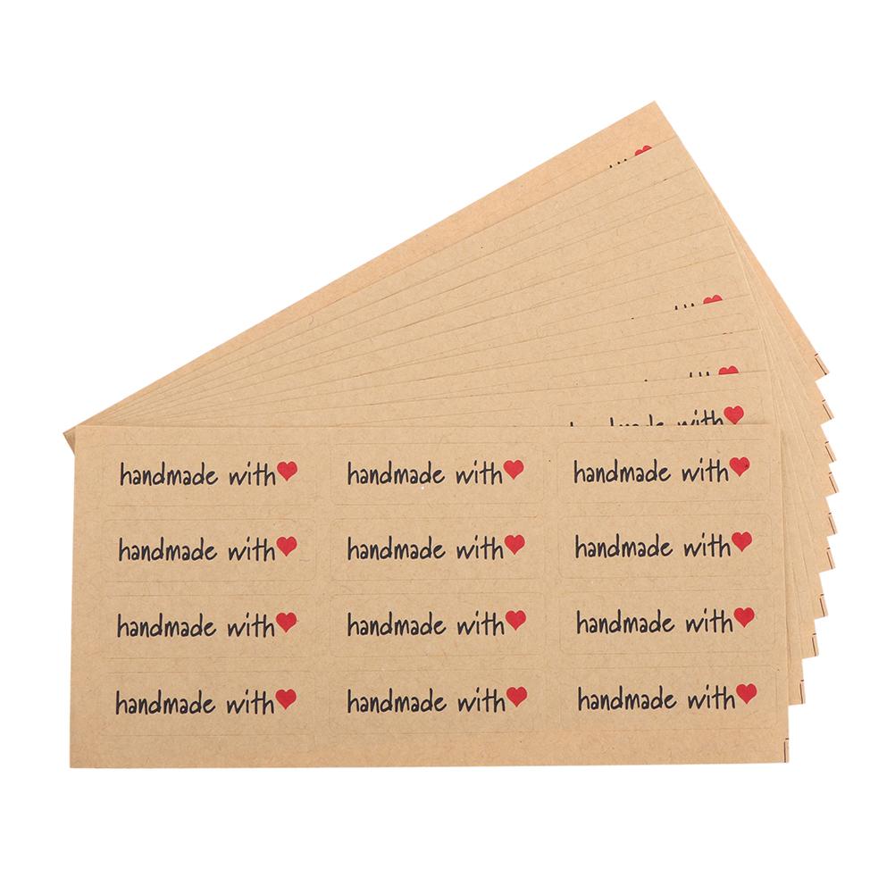 120PCS DIY Kraft Sealing Stickers Paper Crafts Hand Made Label Packaging Sticker