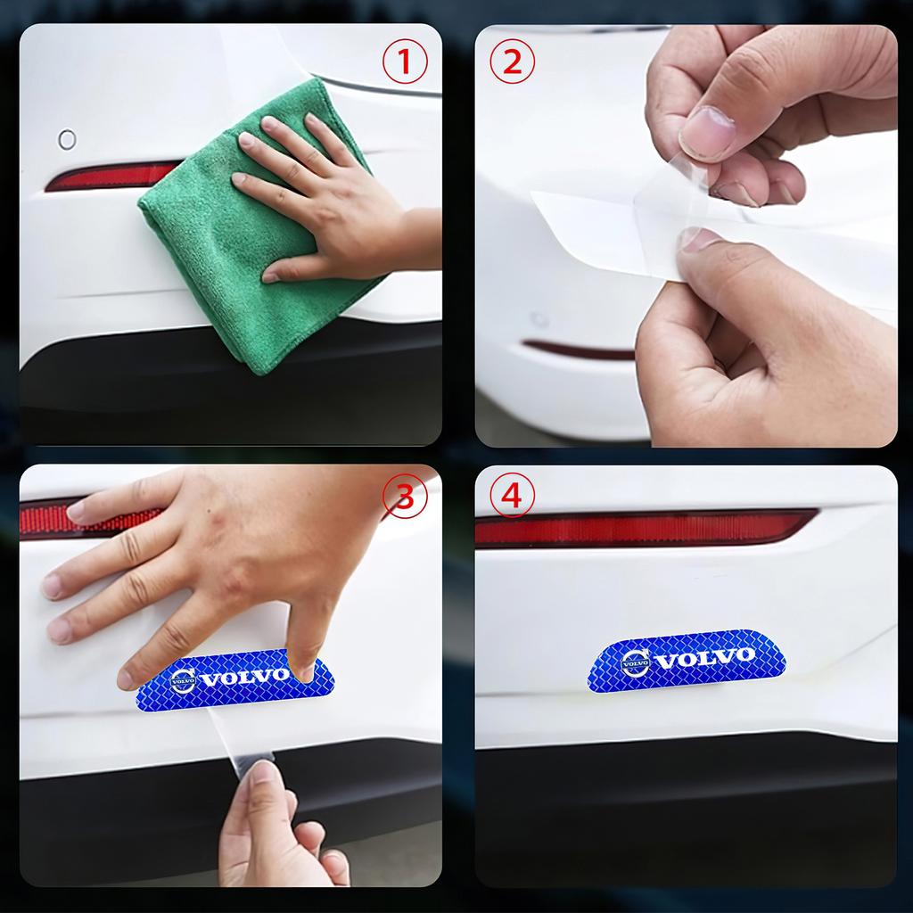 cujgl8 4PCS Car Stickers Door Opening Reflective Warning Sticker For Volvo XC90 V90 V60 XC60 V40 S80 S60 S90 C40 XC40 V70 XC70 C30 C70