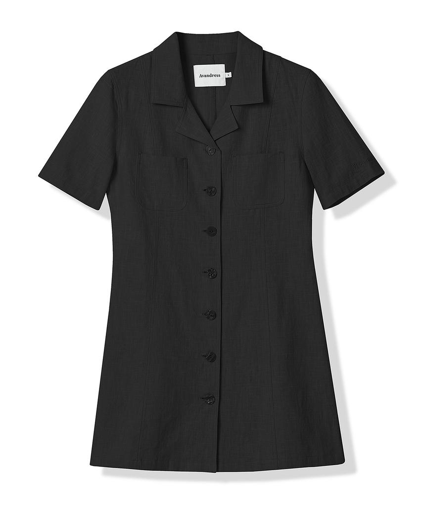 Urban Dress Linen Like Jacket Dress Black