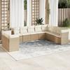 VidaXL Garden Lounge Set with Cushions 10 Pcs Beige Braided Resin 3217858
