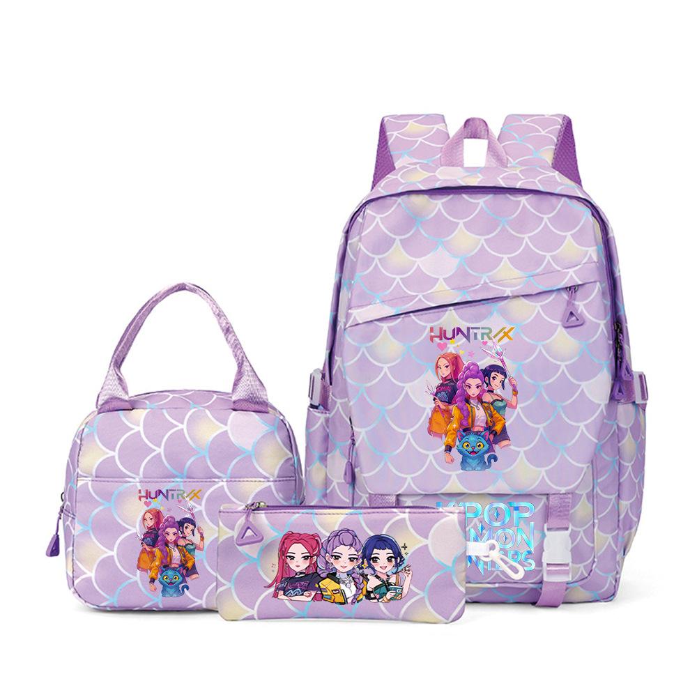 School Season Three-Piece Backpack Wind Academy Style High School Students Schoolbag Lightweight Backpack