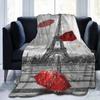 Paris Eiffel Tower French Style Soft Plush Blanket, Flannel Blanket Throw Blanket for Living Room Bedroom Sofa Cover