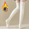 High Elasticity Knee High Socks Solid Color Knitted Stocking Long Tight Stocking Long Socks