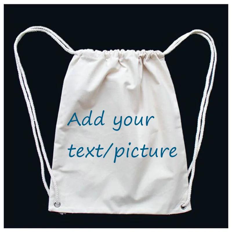 Personalized Drawstring Backpack for Kids Girls Custom Name Picture Text Cute School Bag Lightweight Gym Bag Perfect for Shool