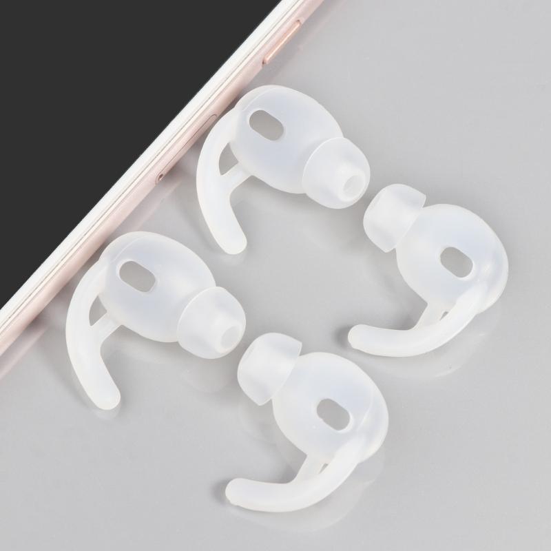 2 Pairs Soft Silicone Ear Pads Eartips Earphone Silicone Case Ear Hook In-ear Earbuds for 3 Earphones